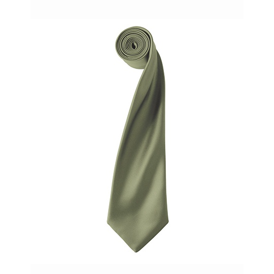 Krawat Klasyczny Satynowy PW750 - Olive (ca. Pantone 378C)