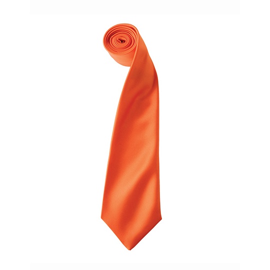 Krawat Klasyczny Satynowy PW750 - Orange (ca. Pantone 1655C)