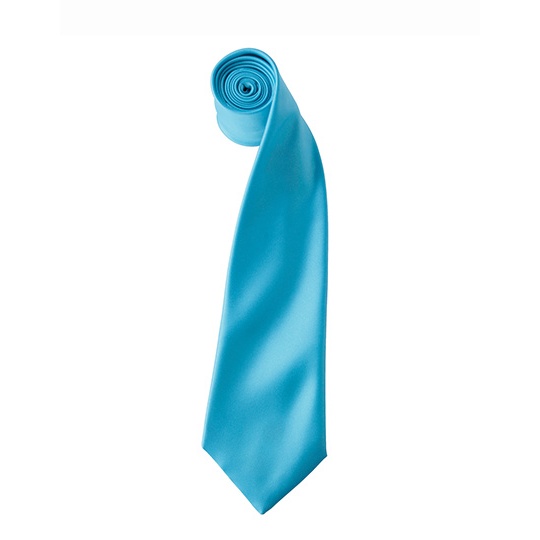 Krawat Klasyczny Satynowy PW750 - Turquoise (ca. Pantone 312C)