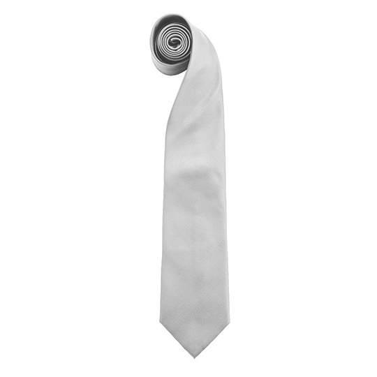 Krawat Klasyczny Poliester PW765 - Pale Grey (Silver) (ca. Pantone 420 C)