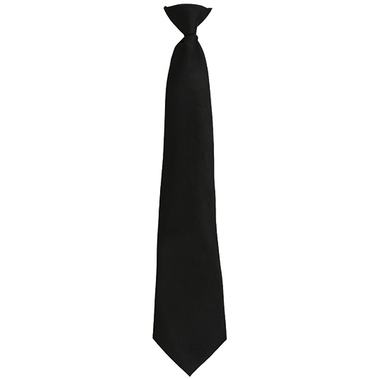 Krawat na klips poliester PW785 - Black (ca. Pantone Black C)