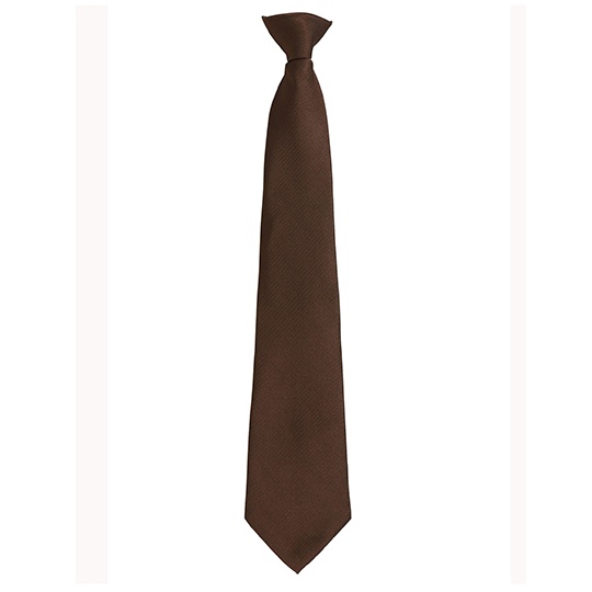 Krawat na klips poliester PW785 - Brown (ca. Pantone 476C)