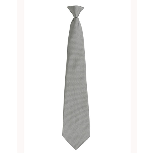 Krawat na klips poliester PW785 - Pale Grey (Silver) (ca. Pantone 420 C)