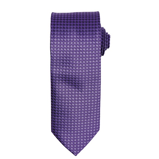 Krawat w kratke Poliester PW787 - Purple