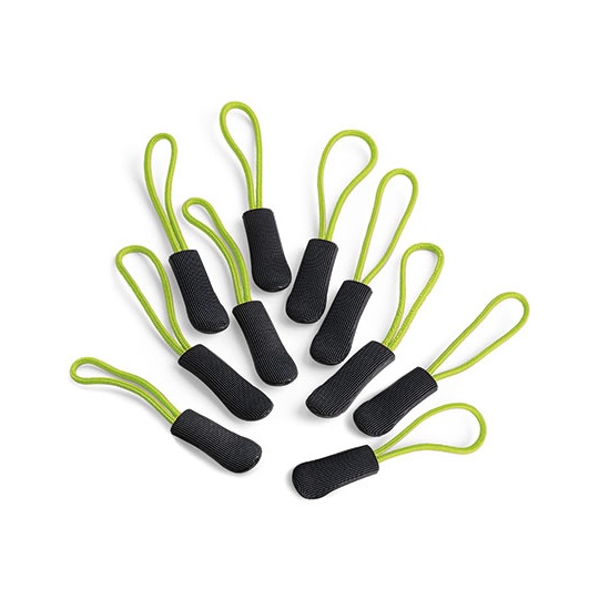 Zestaw 10 uchwytów do zamków błyskawicznych QX505 - Lime Green