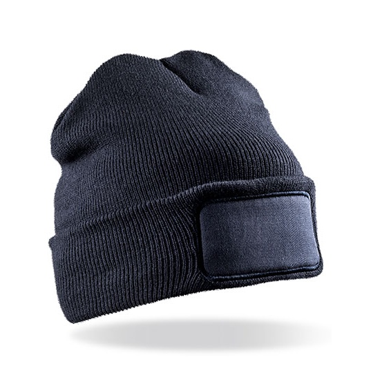 Czapka Beanie Akrylowa z Naszywka RC027 - Navy