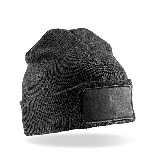 Czapka Beanie Akrylowa z Naszywka RC027 - Black