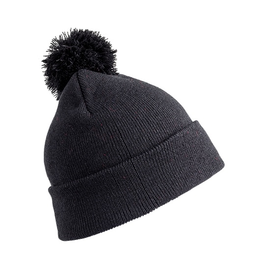 Czapka Klasyczna Akrylowa z Pomponem RC028 - Black