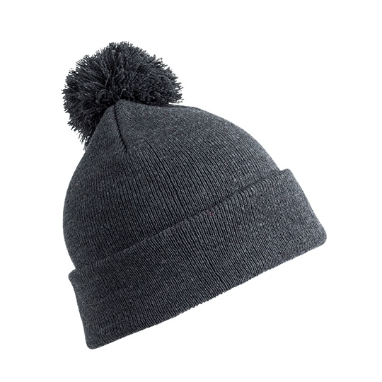 Czapka Klasyczna Akrylowa z Pomponem RC028 - Grey