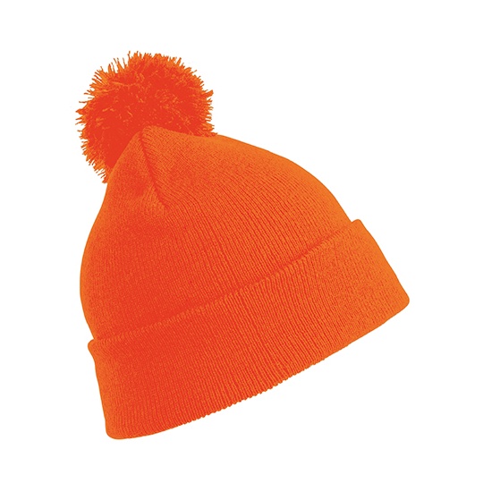 Czapka Dziecieca Akrylowa z Pomponem Miekka w Dotyku RC028J - Fluorescent Orange