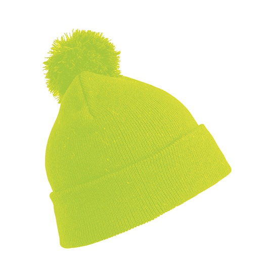 Czapka Dziecieca Akrylowa z Pomponem Miekka w Dotyku RC028J - Fluorescent Yellow