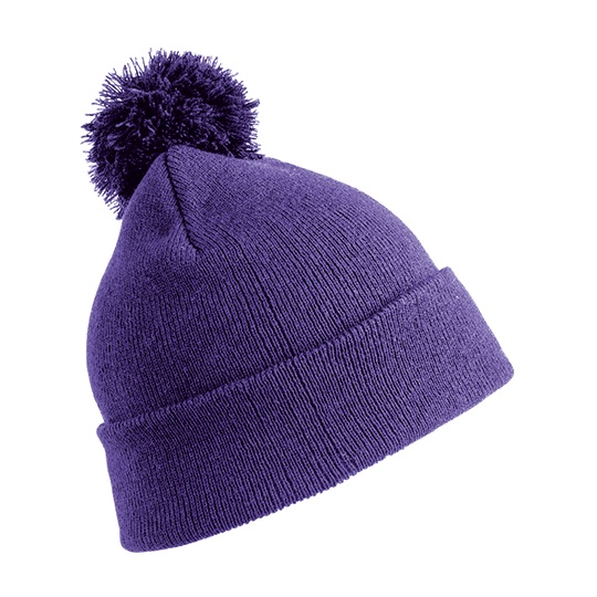 Czapka Dziecieca Akrylowa z Pomponem Miekka w Dotyku RC028J - Purple