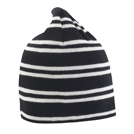 Czapka Dwustronna Dzianinowa Ciepla RC354 - Black & White & Black