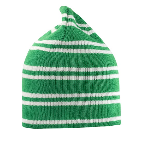 Czapka Dwustronna Dzianinowa Ciepla RC354 - Kelly Green & White & Kelly Green