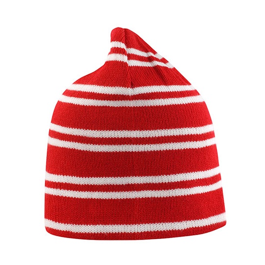 Czapka Dwustronna Dzianinowa Ciepla RC354 - Red & White & Red