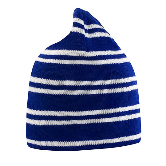 Czapka Dwustronna Dzianinowa Ciepla RC354 - Royal & White & Royal