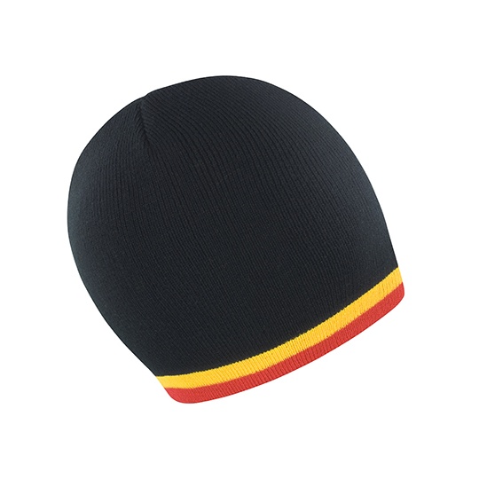 Czapka Dzianinowa Akrylowa RC368 - Black & Yellow & Red