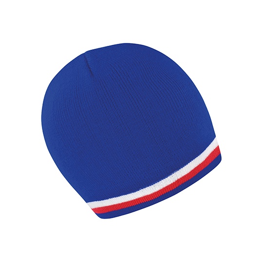Czapka Dzianinowa Akrylowa RC368 - Royal & White & Red