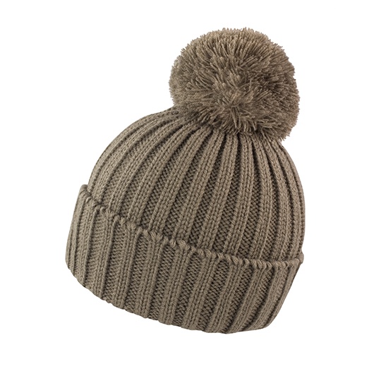 Czapka Przedluzona Dzianinowa z Pomponem RC369 - Fennel
