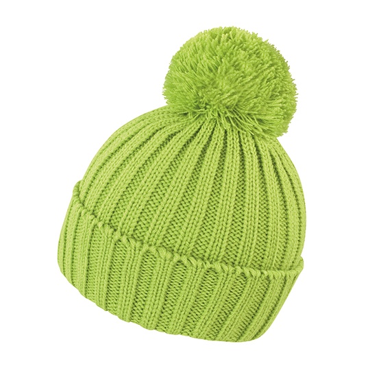 Czapka Przedluzona Dzianinowa z Pomponem RC369 - Lime
