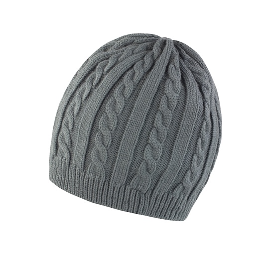 Czapka Przedluzona Dzianinowa z Polarowa Podszewka RC370 - Grey
