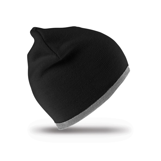 Czapka Dwustronna Akrylowa Bez Mankietu RC46 - Black & Grey