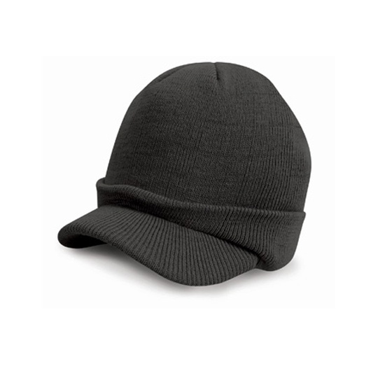 Czapka Dzianinowa Akrylowa z Daszkiem RC60 - Charcoal Grey