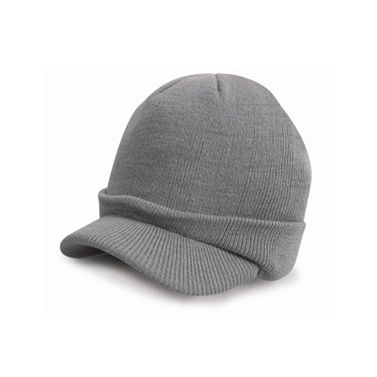 Czapka Dzianinowa Akrylowa z Daszkiem RC60 - Cool Grey