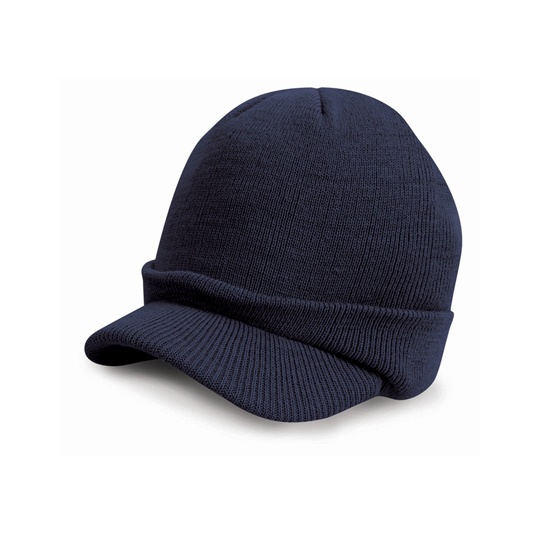 Czapka Dzianinowa Akrylowa z Daszkiem RC60 - Navy