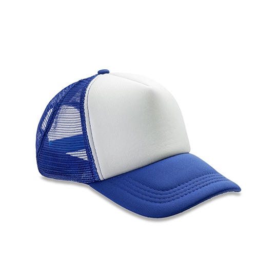 Czapka Truckerka 5-panelowa z Siatka RH089 - Royal & White