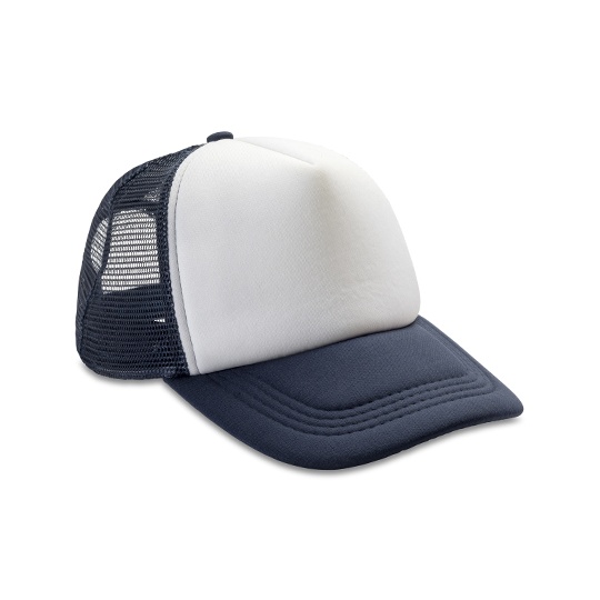 Czapka Truckerka 5-panelowa z Siatką RH089 - Navy & White