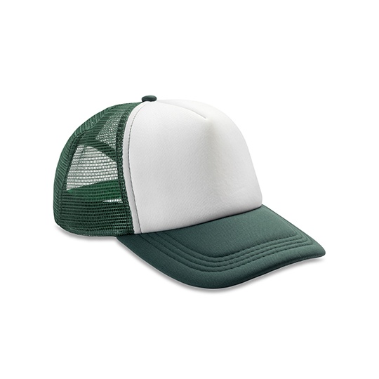 Czapka Truckerka 5-panelowa z Siatka RH089 - Bottle & White