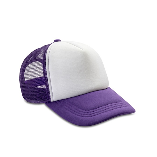 Czapka Truckerka 5-panelowa z Siatka RH089 - Purple & White