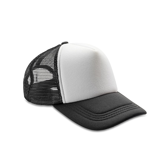 Czapka Truckerka 5-panelowa z Siatka RH089 - Black & White