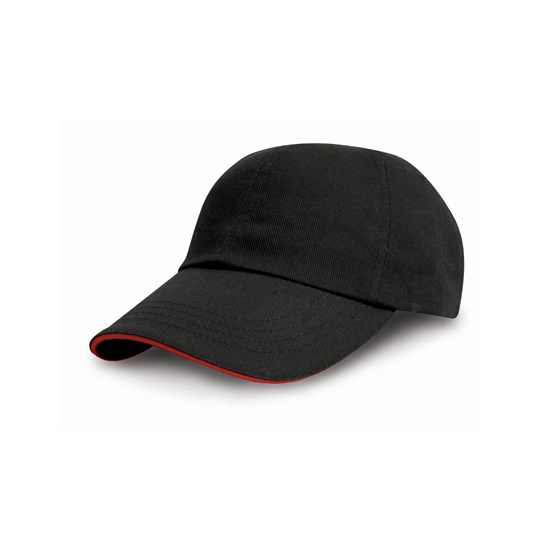 Czapka 6-panelowa Niski Profil Czesana Bawelna RH10P - Black & Red
