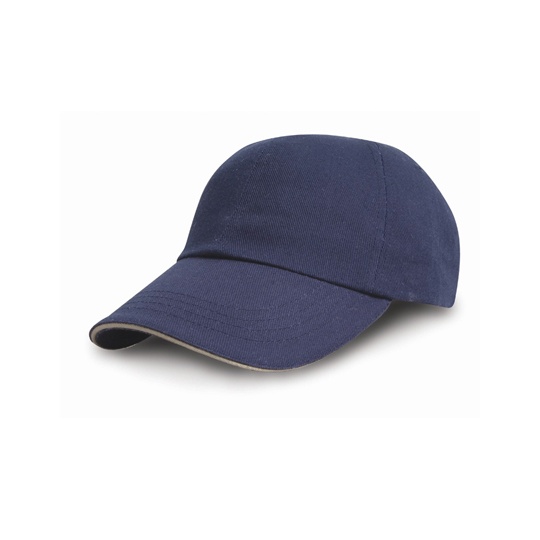 Czapka 6-panelowa Niski Profil Czesana Bawelna RH10P - Navy & Putty