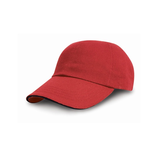 Czapka 6-panelowa Niski Profil Czesana Bawelna RH10P - Red & Black