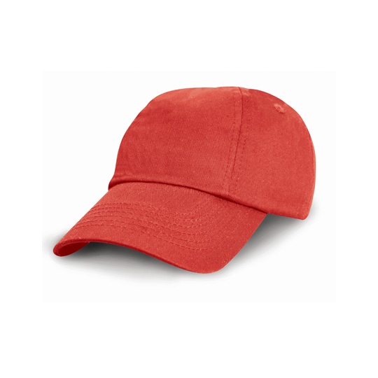 Czapka Dziecieca 6-panelowa Niski Profil Bawelniana Twill RH18J - Red