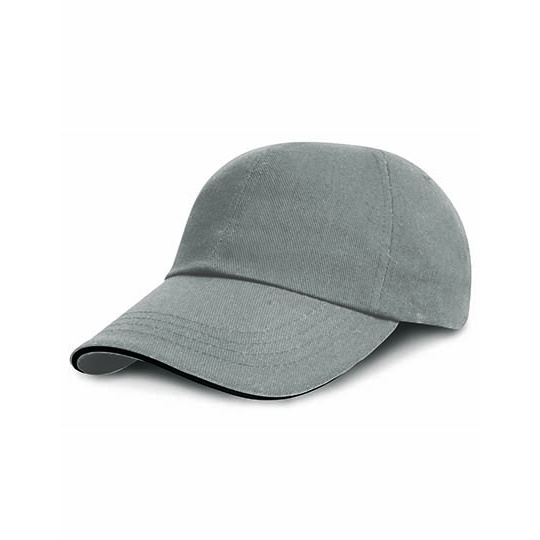 Czapka 6-panelowa Czesana Bawelna Drill Sandwich RH24P - Grey & Black