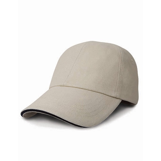 Czapka 6-panelowa Czesana Bawelna Drill Sandwich RH24P - Natural & Navy