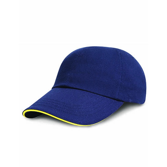 Czapka 6-panelowa Czesana Bawelna Drill Sandwich RH24P - Navy & Yellow