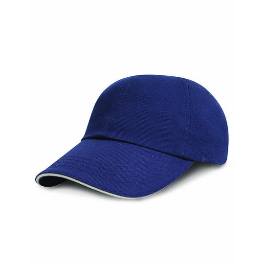 Czapka 6-panelowa Czesana Bawelna Drill Sandwich RH24P - Navy & White
