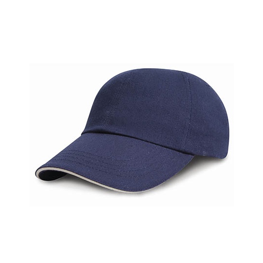 Czapka 6-panelowa Niski Profil Czesana Bawelna Drill RH24PJ - Navy & White