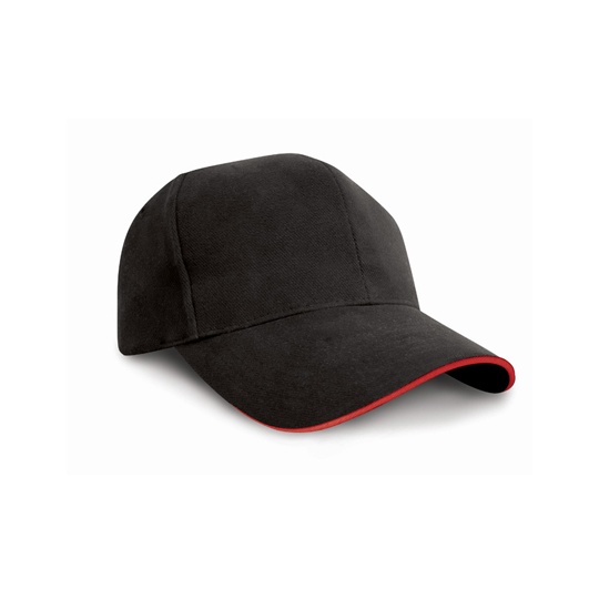 Czapka bawelniana 6-panelowa RH25P - Black & Red