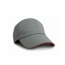 Czapka 6-panelowa jodelkowa bawełniana RH38 - Grey & Red