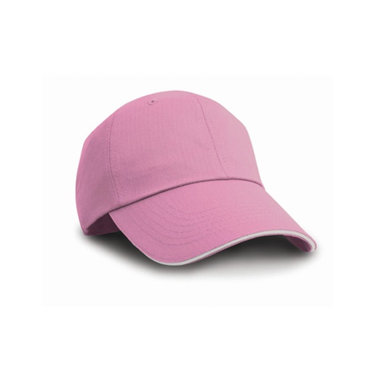Czapka 6-panelowa jodelkowa bawełniana RH38 - Pink & White