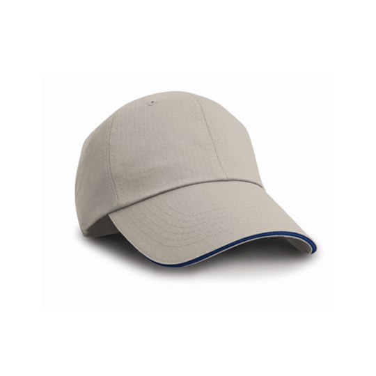 Czapka 6-panelowa jodelkowa bawelniana RH38 - Tan & Navy