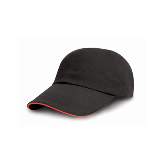 Czapka 5-panelowa Bawelniana RH50 - Black & Red