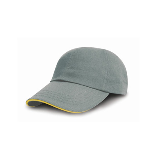 Czapka 5-panelowa Bawelniana RH50 - Heather Grey & Amber