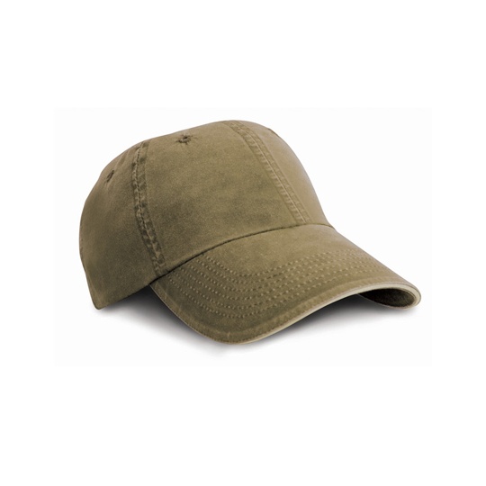 Bawelniana czapka 6-panelowa RH54 - Olive Green & Stone
